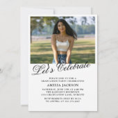 Modern Elegant Zwart & Wit 2025 Afstuderen Foto Kaart (Achterkant)