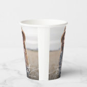 Modern Elegant Zwart-Wit Afstuderen Foto Papieren Bekers (Rechts)