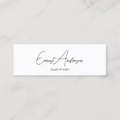 Modern Elegant Zwart & Wit Afstuderen Naam Kaart Mini Visitekaartje (Voorkant)