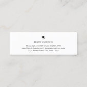 Modern Elegant Zwart & Wit Afstuderen Naam Kaart Mini Visitekaartje (Achterkant)