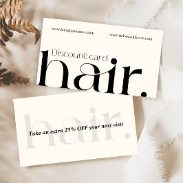 Modern Elegant Zwart Wit Beauty Korting Kaart