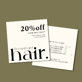 Modern Elegant Zwart Wit Beauty Korting Kaart