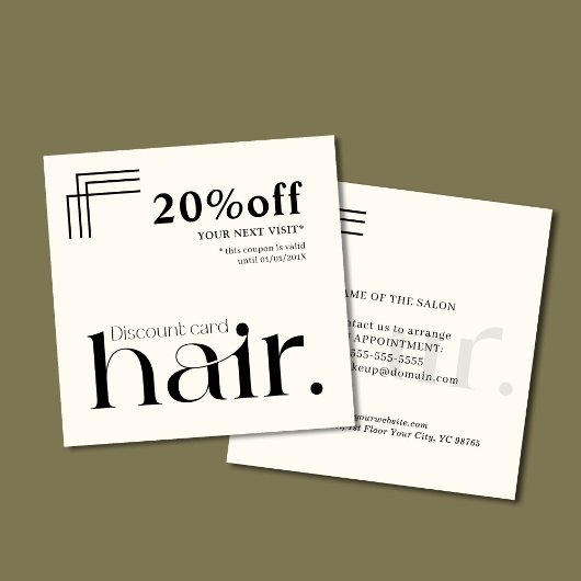 Modern Elegant Zwart Wit Beauty Korting Kaart