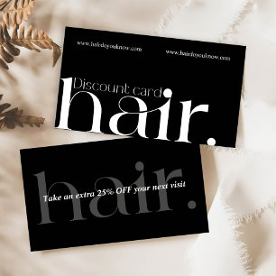 Modern Elegant Zwart Wit Beauty Korting Kaart