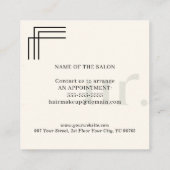 Modern Elegant Zwart Wit Beauty Korting Kaart (Achterkant)