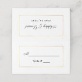 Modern Elegant Zwart & Wit Bruiloft G Plaatskaartje (Buitenkant ongevouwen)