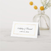 Modern Elegant Zwart & Wit Bruiloft G Plaatskaartje (Achterkant)