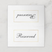Modern Elegant Zwart & Wit Bruiloft Gereserveerd Plaatskaartje (Buitenkant ongevouwen)