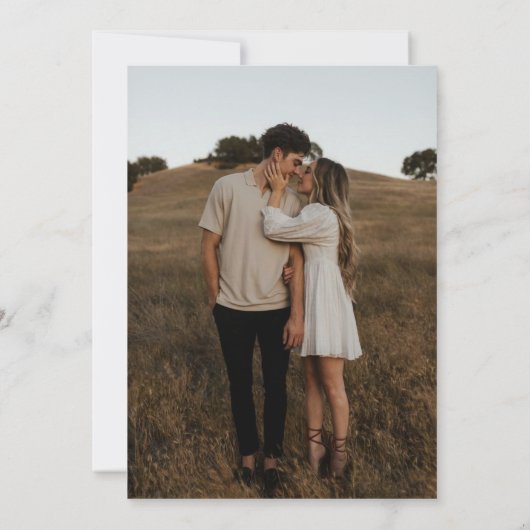 Modern Elegant Zwart-wit bruiloft Kaart (Achterkant)