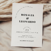 Modern Elegant Zwart-wit bruiloft Kaart