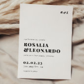 Modern Elegant Zwart-wit bruiloft Kaart