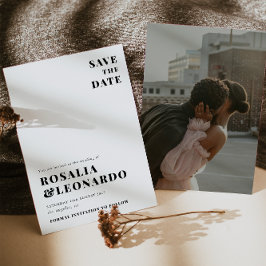 Modern Elegant Zwart-wit bruiloft Kaart