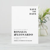 Modern Elegant Zwart-wit bruiloft Kaart (Staand voorkant)