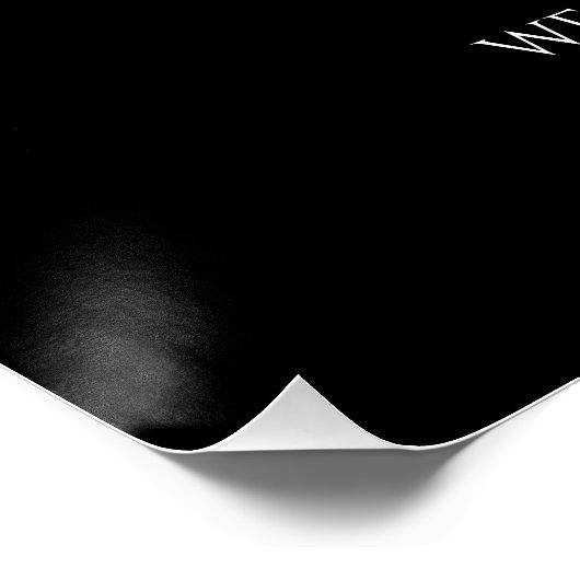Modern Elegant Zwart & Wit Bruiloft Welkom Perfect Poster (Hoek)