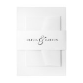 Modern Elegant Zwart Wit Custom Monogram Bruiloft Uitnodigingen Wikkel (Voorkant Voorbeeld)