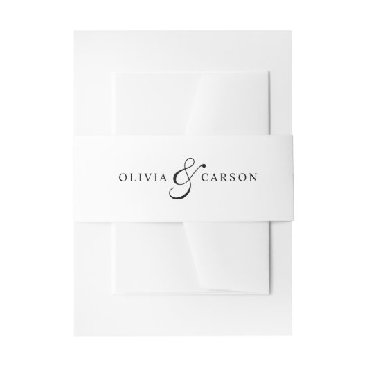 Modern Elegant Zwart Wit Custom Monogram Bruiloft Uitnodigingen Wikkel (Voorkant Voorbeeld)