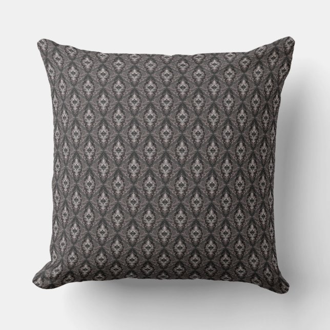 Modern Elegant zwart-wit damast patroon Kussen (Voorkant)