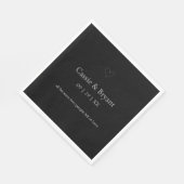 Modern Elegant Zwart-Wit Dank u Bruiloft Servet (Hoek)