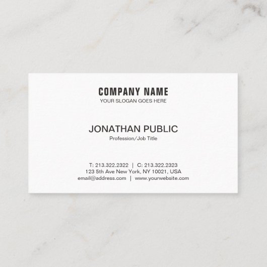 Modern Elegant Zwart Wit Eenvoudig Bedrijf Sjabloo Visitekaartje (Achterkant)