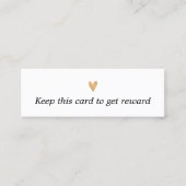 Modern Elegant Zwart Wit Faux Goud Hart Klantenkaartje (Voorkant)