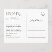 Modern Elegant Zwart Wit Foto Bruiloft Dank u Briefkaart (Achterkant)