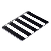 Modern elegant zwart-wit gestreept Notitieboek (Linkerzijde)