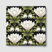 Modern Elegant Zwart & Wit Goud Gestreepte Bruilof Gastenboek (Achterkant)