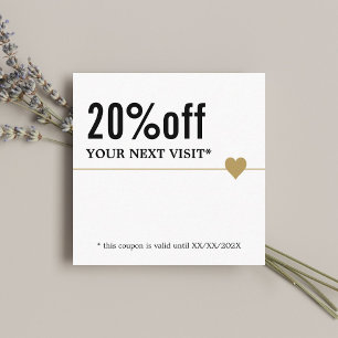Modern Elegant Zwart Wit Goud Schoonheid Coupon