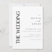 Modern & Elegant Zwart & Wit Huwelijk Kaart (Voorkant)