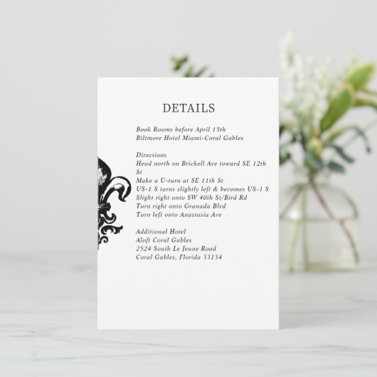 Modern Elegant Zwart Wit Huwelijkssluiting Kaart (Staand voorkant)