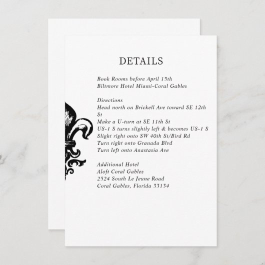 Modern Elegant Zwart Wit Huwelijkssluiting Kaart (Voorkant / Achterkant)