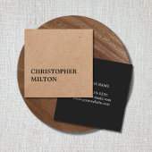 Modern Elegant Zwart Wit Kartonnen Consultant Vierkante Visitekaartje