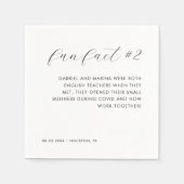 Modern Elegant Zwart & Wit Leuk Fact # 2 Bruiloft Servet (Voorkant)