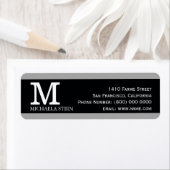 modern & elegant, zwart & wit, monogram etiket (Insitu)