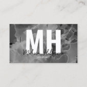 Modern Elegant Zwart Wit Monogram Visitekaartje (Voorkant)
