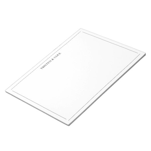 Modern Elegant Zwart Wit Notitieblok (Schuin)