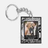 Modern elegant zwart-wit ontwerp met foto sleutelhanger (Voorkant Links)