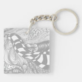 Modern elegant zwart-wit ontwerp met foto sleutelhanger (Achterkant)