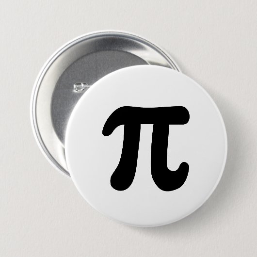 Modern, elegant, zwart-wit Pi-symbool Ronde Button 7,6 Cm (Voorkant /achterkant)