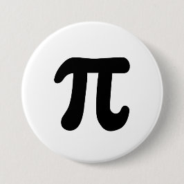 Modern, elegant, zwart-wit Pi-symbool Ronde Button 7,6 Cm
