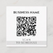 Modern Elegant Zwart Wit QR Code Social Media Vierkante Visitekaartje (Voorkant)