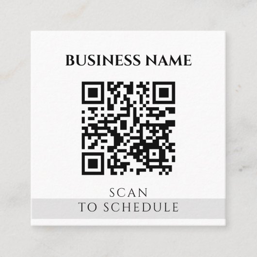 Modern Elegant Zwart Wit QR Code Social Media Vierkante Visitekaartje (Voorkant)