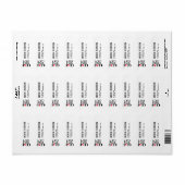 Modern elegant zwart wit rood etiket (Full Sheet)