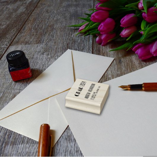 Modern elegant zwart wit rood rubberstempel