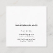 Modern Elegant Zwart Wit Schaar Haarstylist Vierkante Visitekaartje (Achterkant)