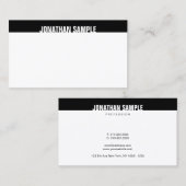Modern Elegant Zwart Wit Sjabloon Trendy B&W Visitekaartje (Voorkant / Achterkant)