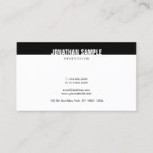 Modern Elegant Zwart Wit Sjabloon Trendy B&W Visitekaartje (Achterkant)
