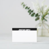 Modern Elegant Zwart Wit Sjabloon Trendy B&W Visitekaartje (Staand voorkant)
