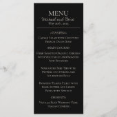 Modern Elegant Zwart-Wit Trouwdiner Menu (Voorkant)