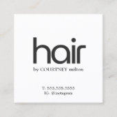 Modern Elegant Zwart Wit Vet Faux Goud Hart Vierkante Visitekaartje (Voorkant)